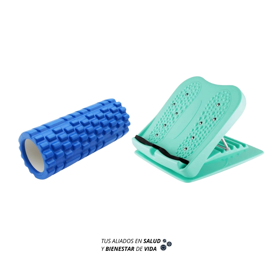 Tabla inclinada + rollo de masaje