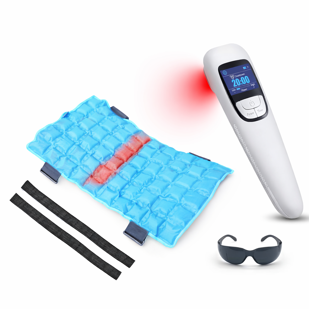 Láser terapéutico profesional + compresa de gel frío / calor