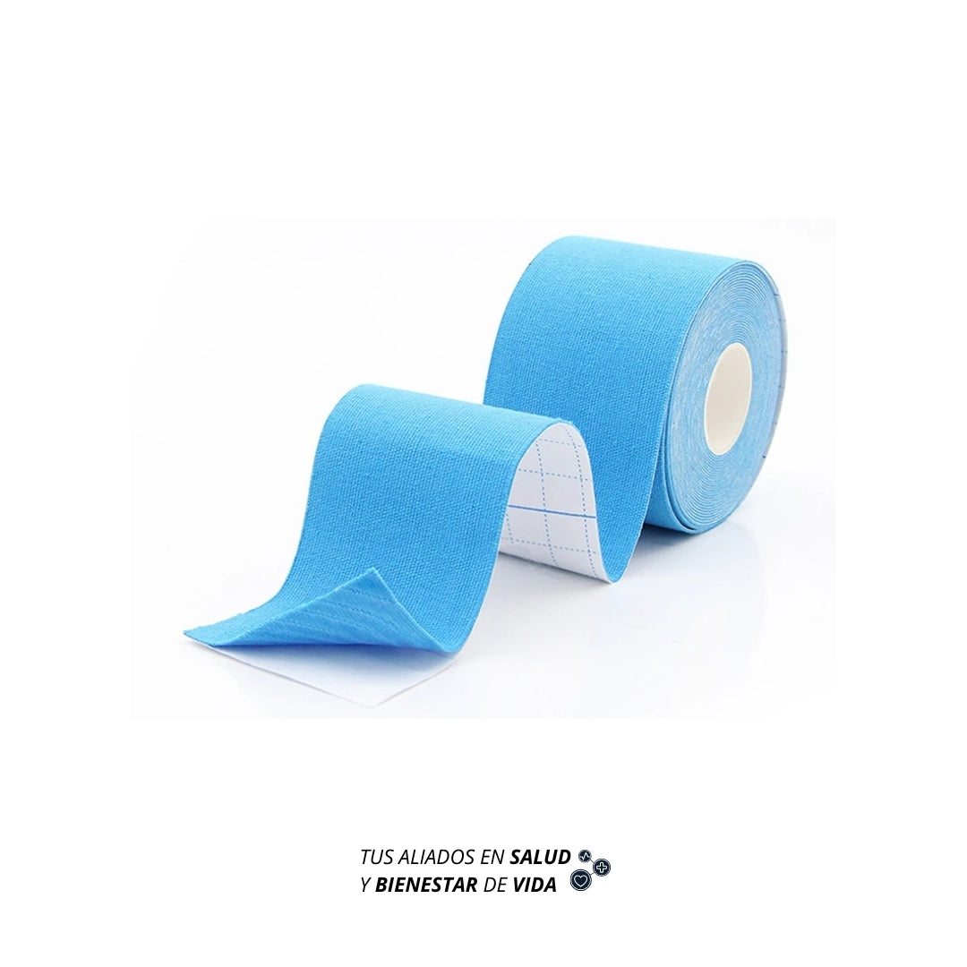 Vendaje neuromuscular color celeste