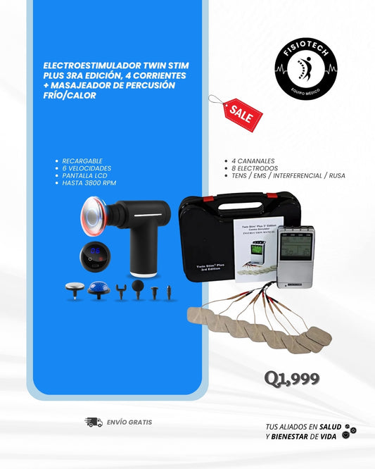 Twin stim plus 3ra edición + masajeador de percusión FRÍO/CALOR