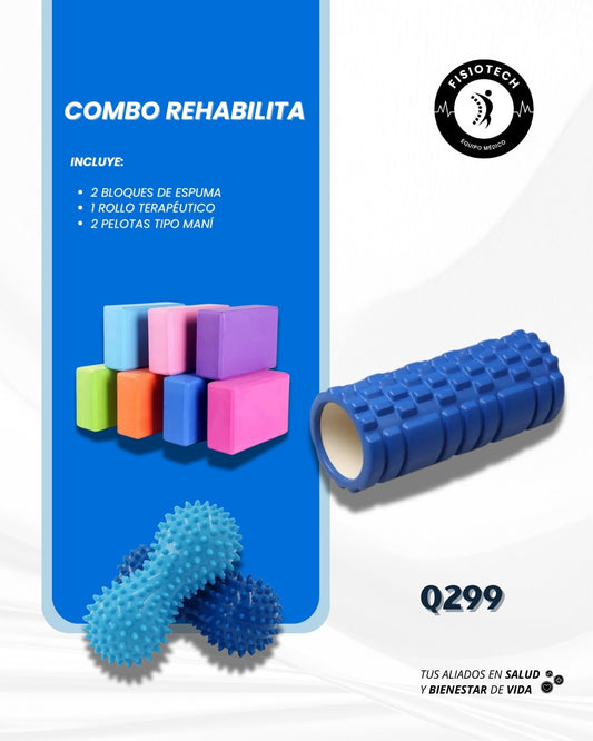 Bloques de espuma + rollo terapéutico + pelotas tipo maní
