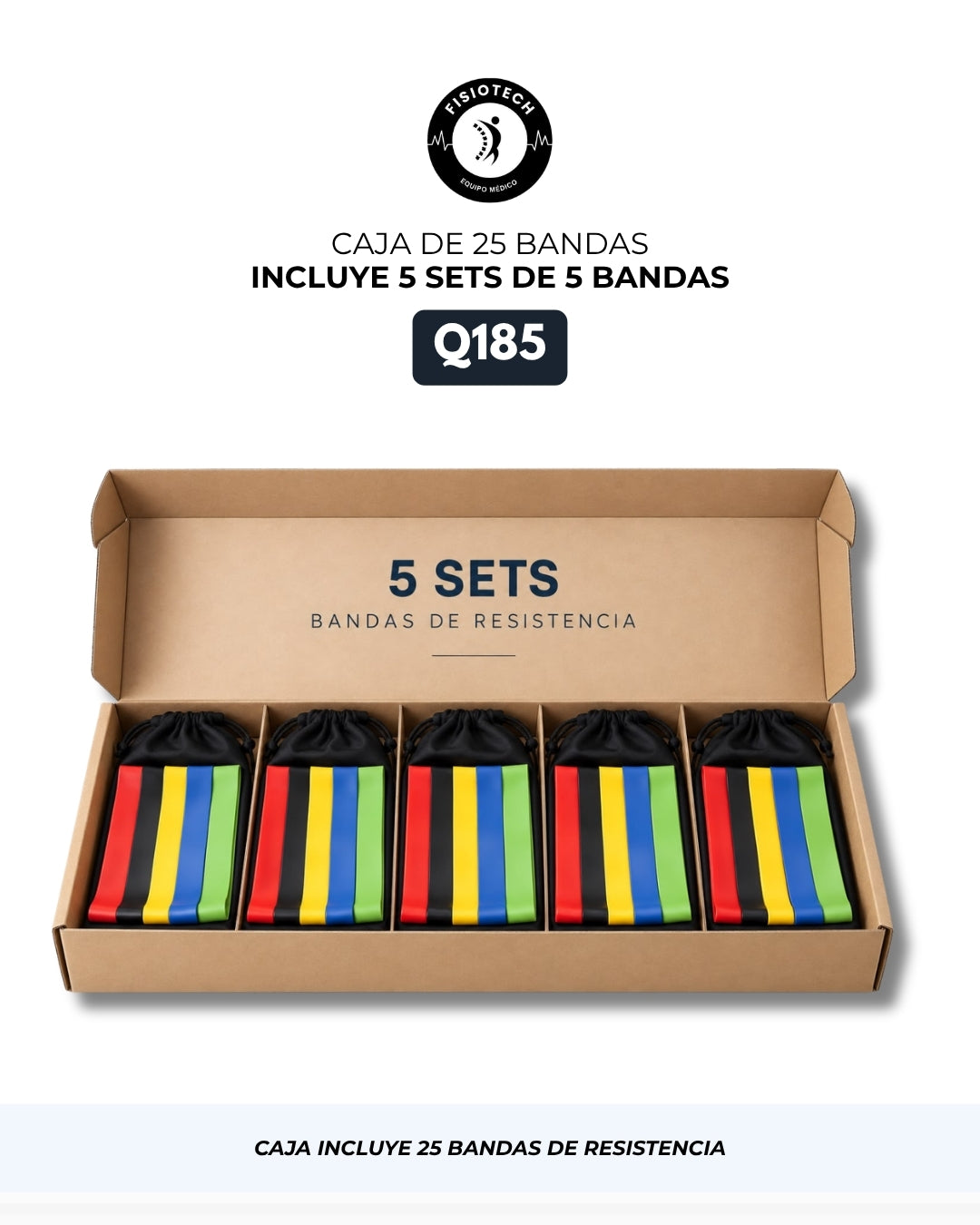 Bandas de resistencia cerradas, caja incluye 5 sets