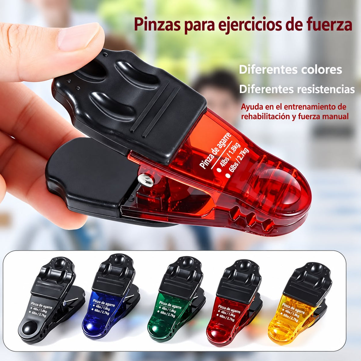 Ganchos para fortalecimiento de dedos (set de 5 piezas)