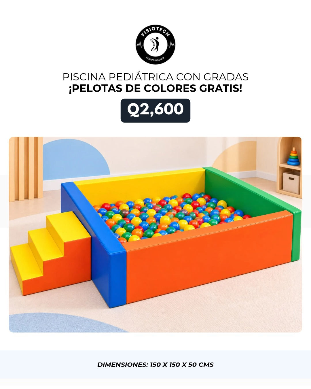Piscina sensorial grande + gradas + pelotas