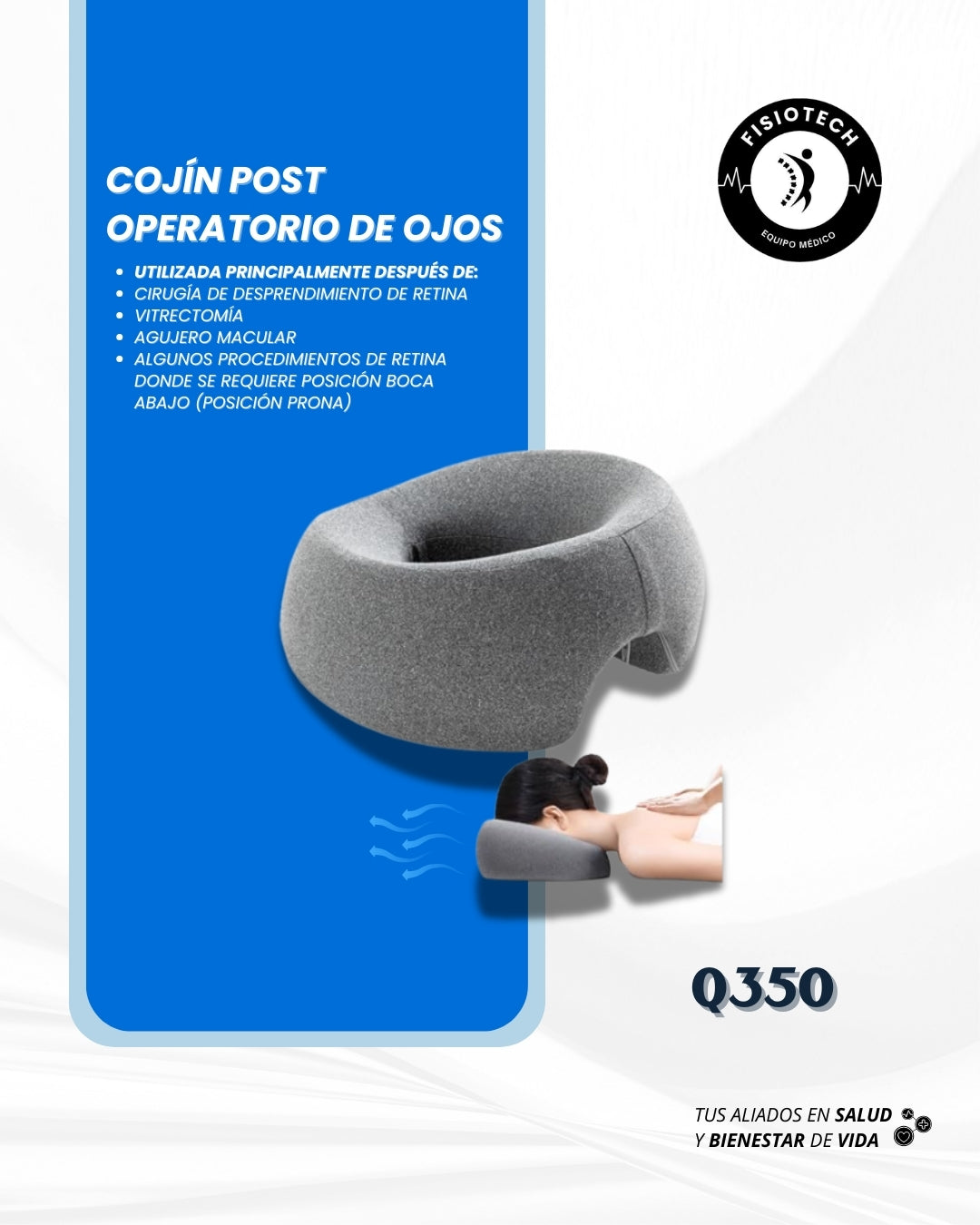 Cojín post operatorio de ojos