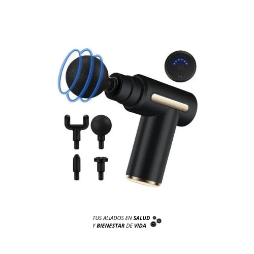 Pistola de percusión, 4 cabezales, recargable