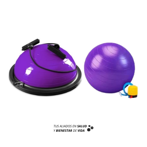 Bosu 60 cms + accesorios + pelota bobath 65 cms